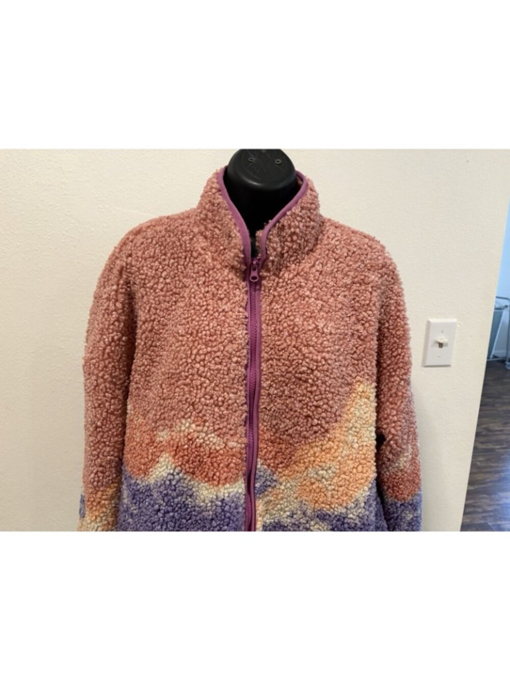 Wild Fable Womens Size L  Fuzzy Multi Colored Outerwear  Jacket Full Zip - Picture 2 of 10